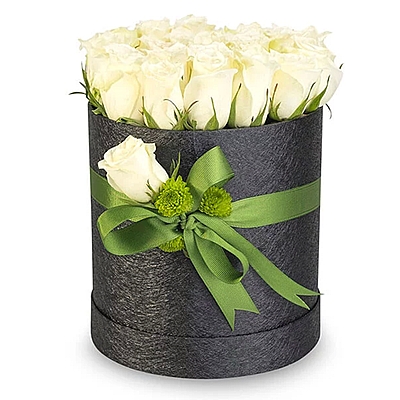 20 White Roses in a Box